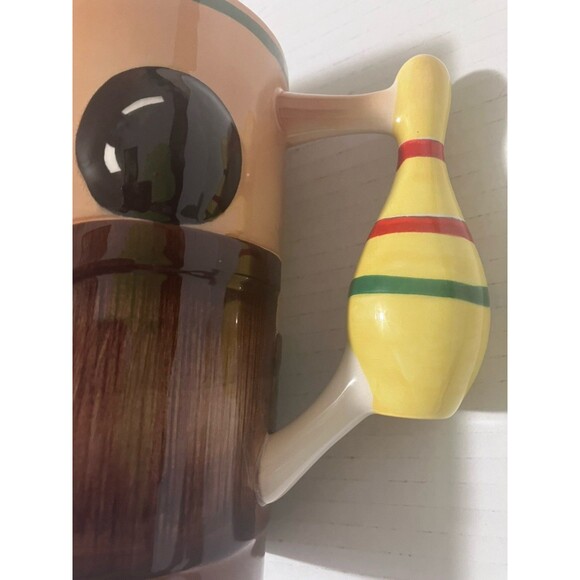 Vintage Napco 3D Bowling Cup Mug 1961 Bowling Pin Handle Cleveland Ohio 6" Tall - Picture 3 of 10